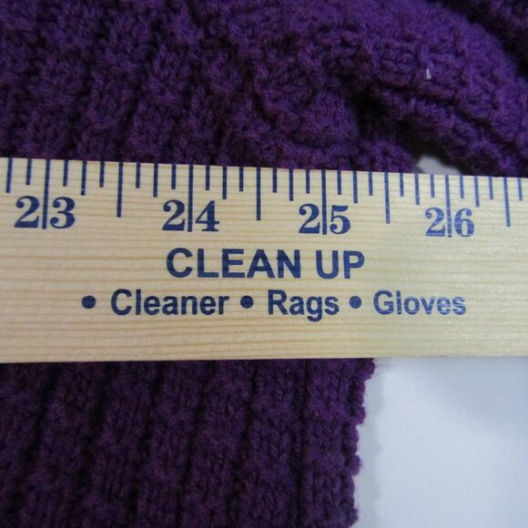 Woman Within Waffle Knit Sweater 1X Purple Buttons Modern Cozy Foldover Collar - Picture 7 of 10